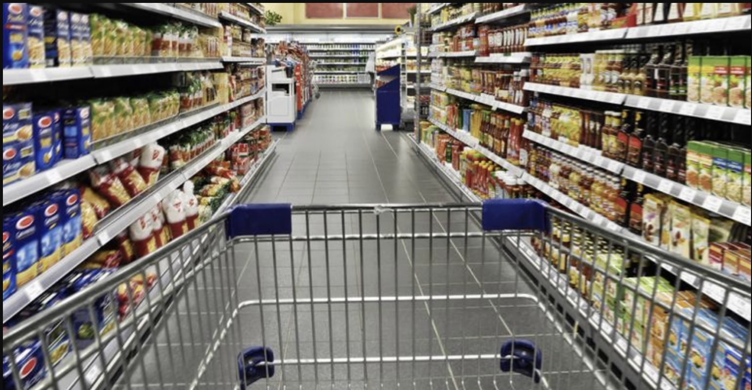 Grocery shopping with cart