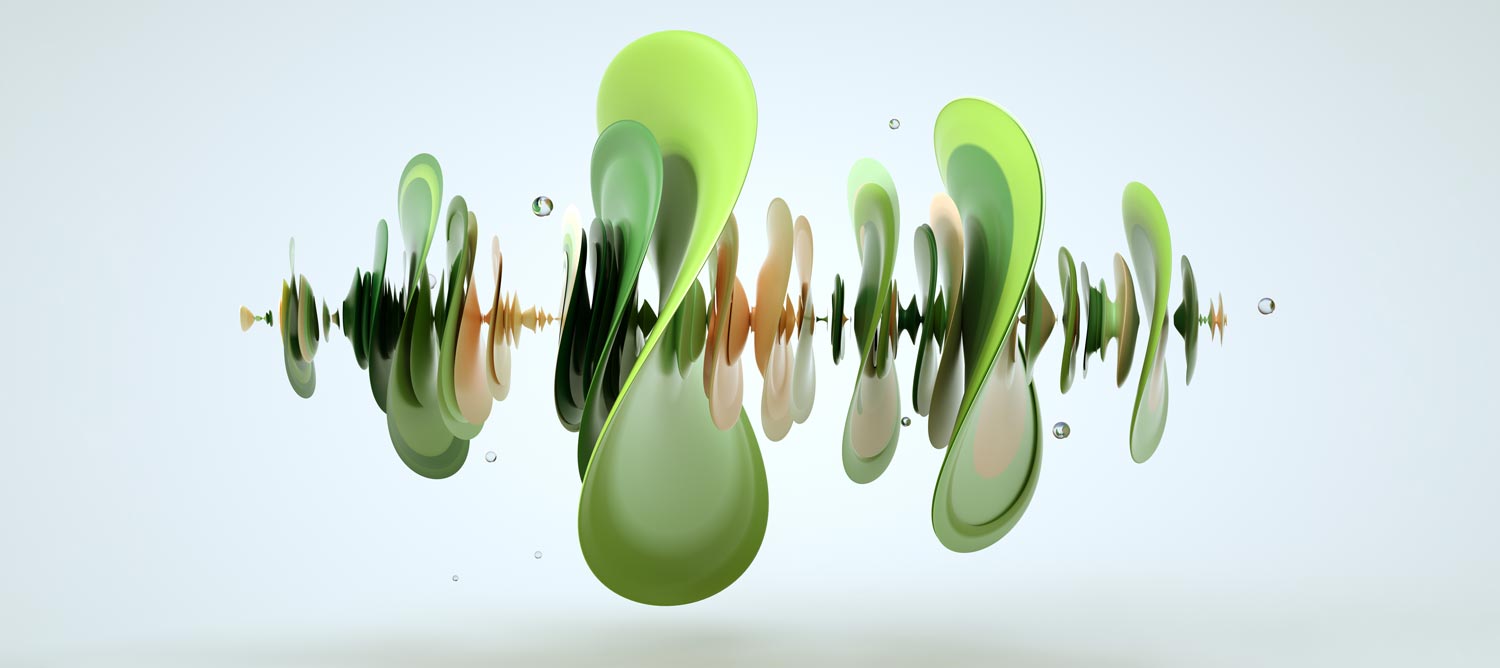 Green wave form abstract rendering