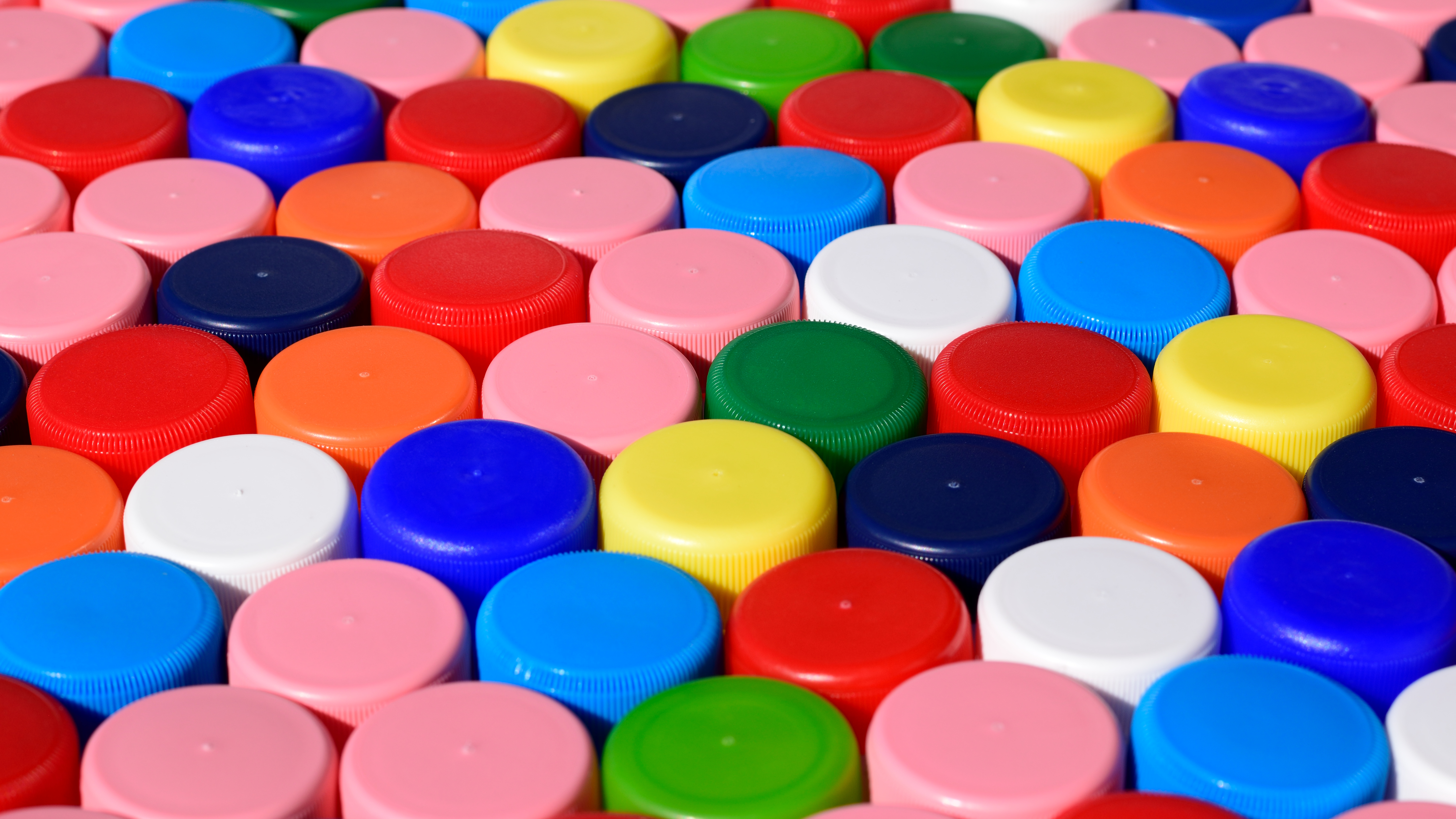 multi-colored bottle caps