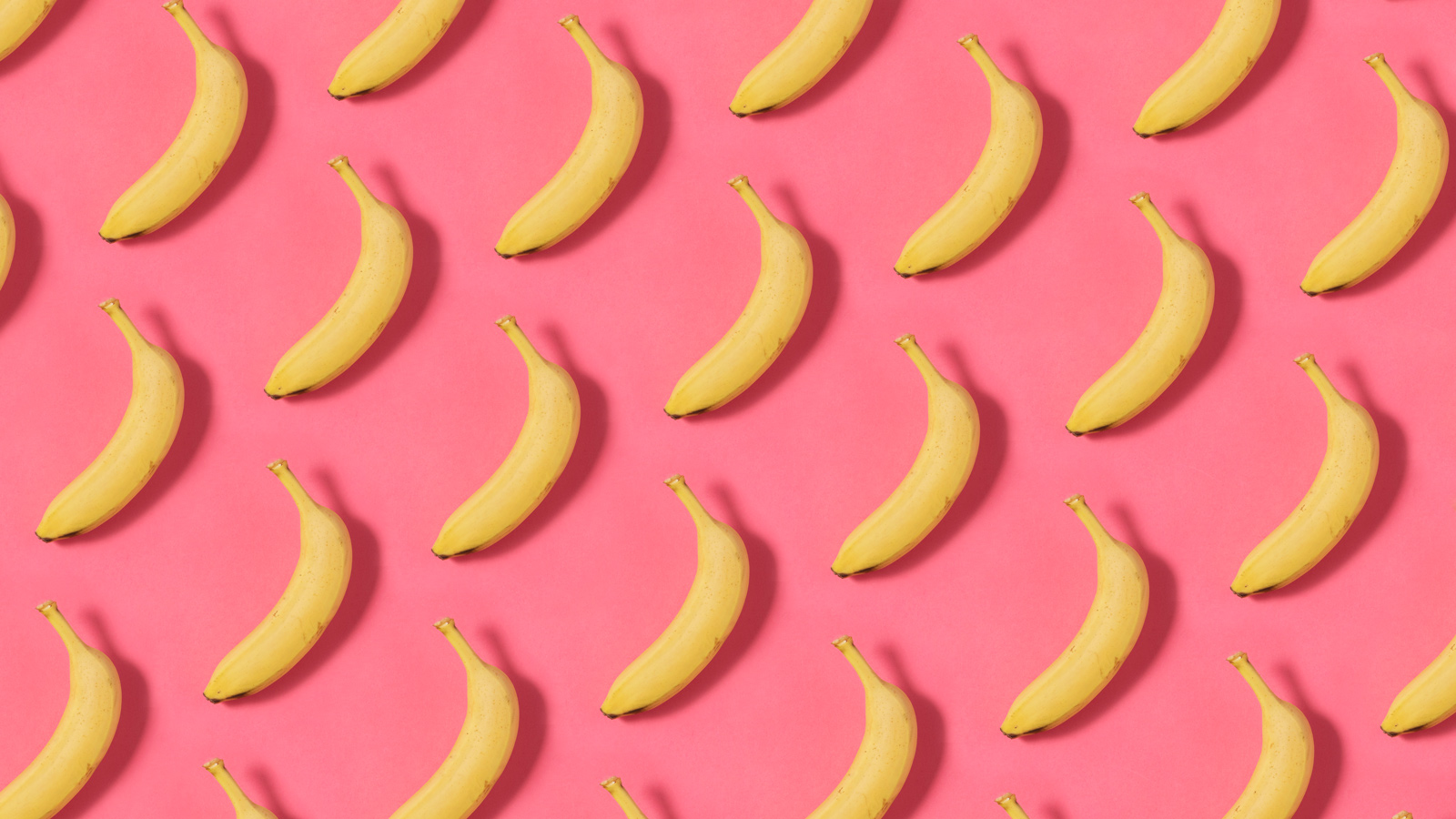 Banana Pattern on Pink Background