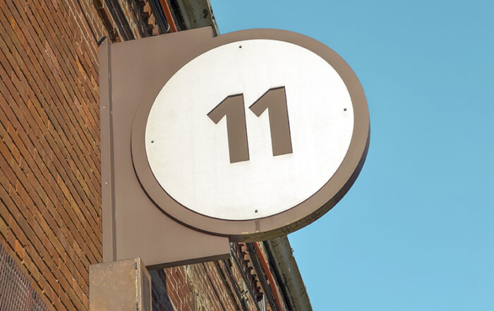 Architectural detail from a modern building with number 11