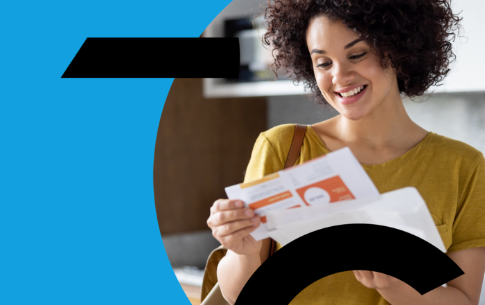 person opening mail pieces