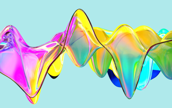 Digital generated image of abstract multicolored curve chart against cyan background visualising activity and analysing process