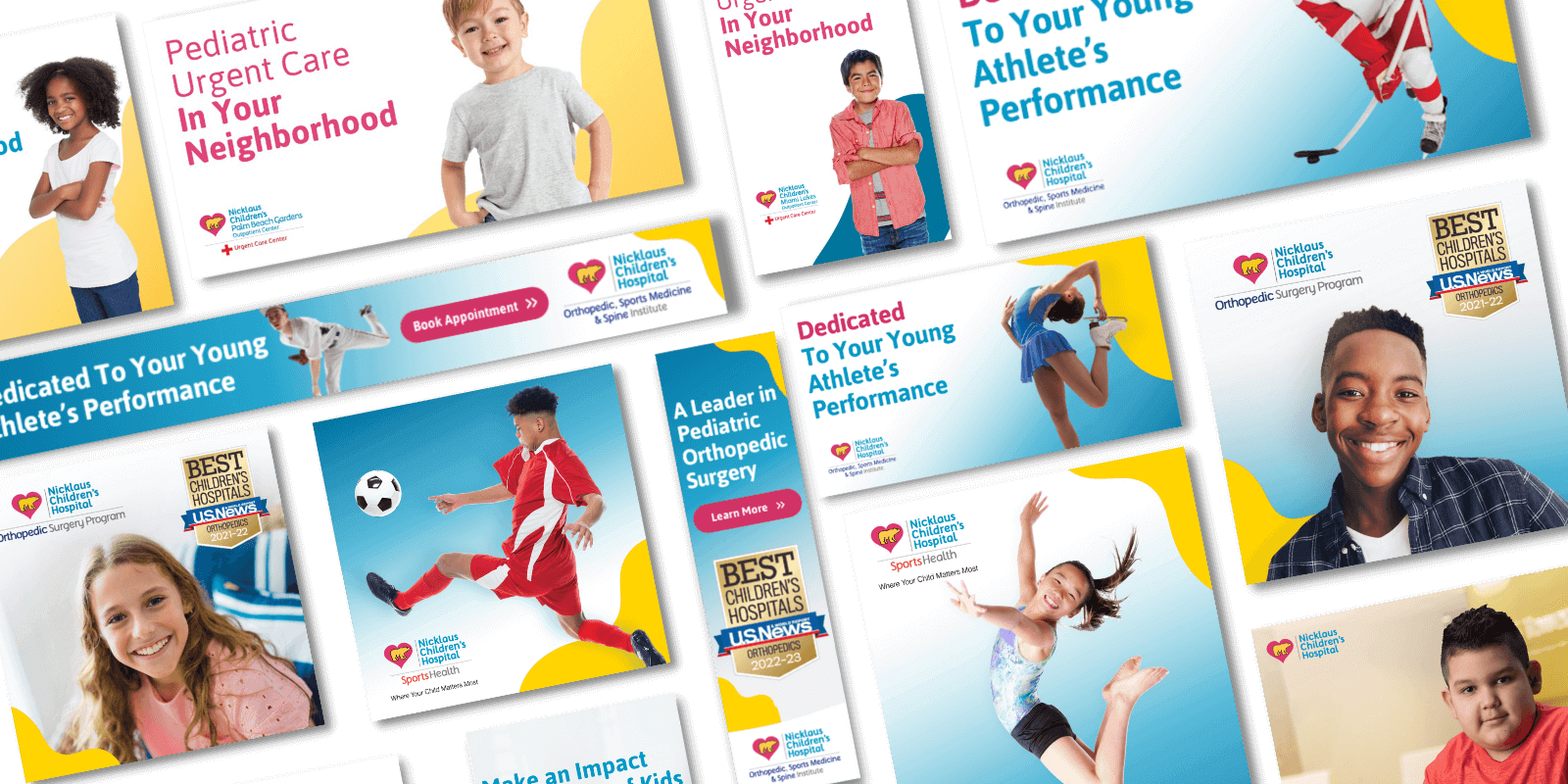 Nicklaus Children's Hospital elements of both the paid social and programmatic refreshed creative mix.
