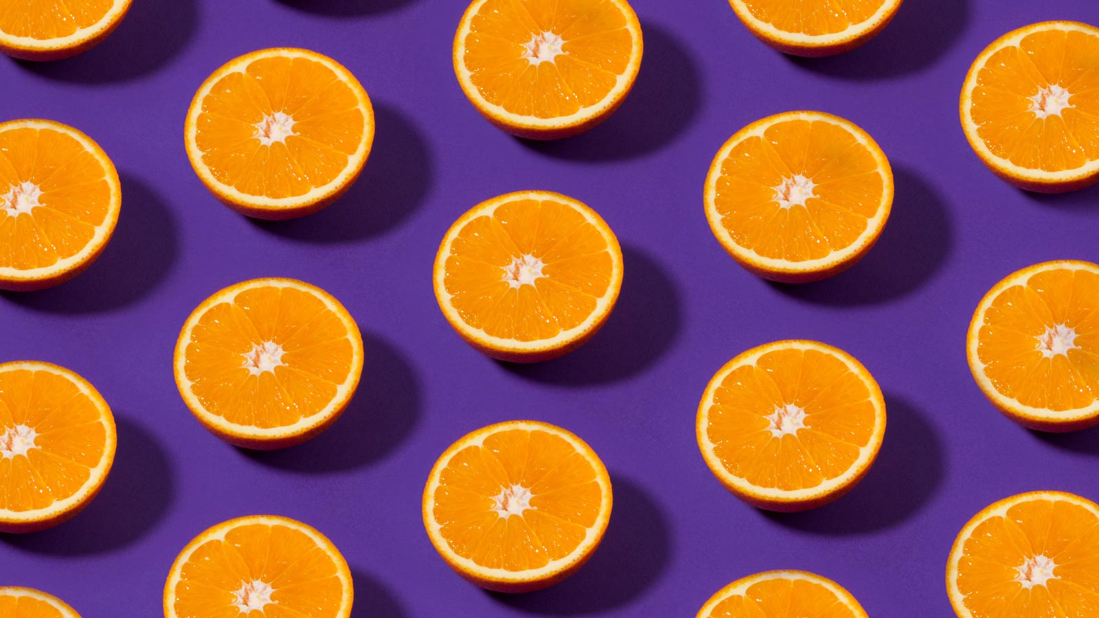 Orange Fruit Pattern on Purple Background