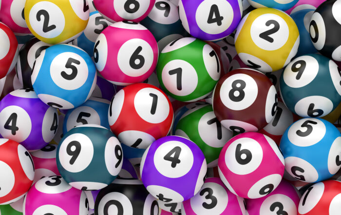 Multicolor lottery balls background. Bingo game.