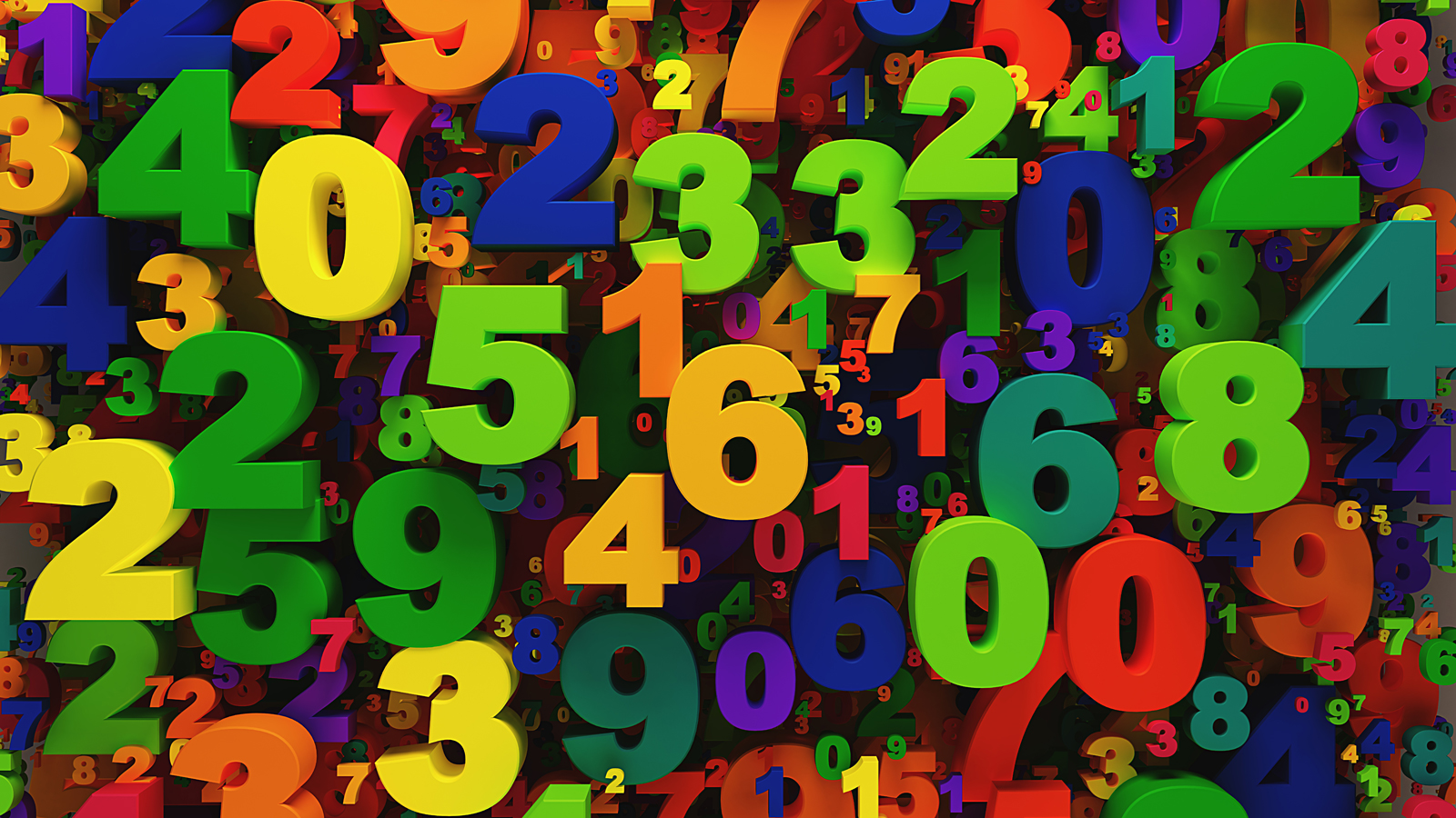 Colorful digits background 0-9