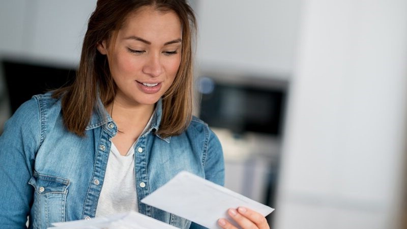 Person looking through mail