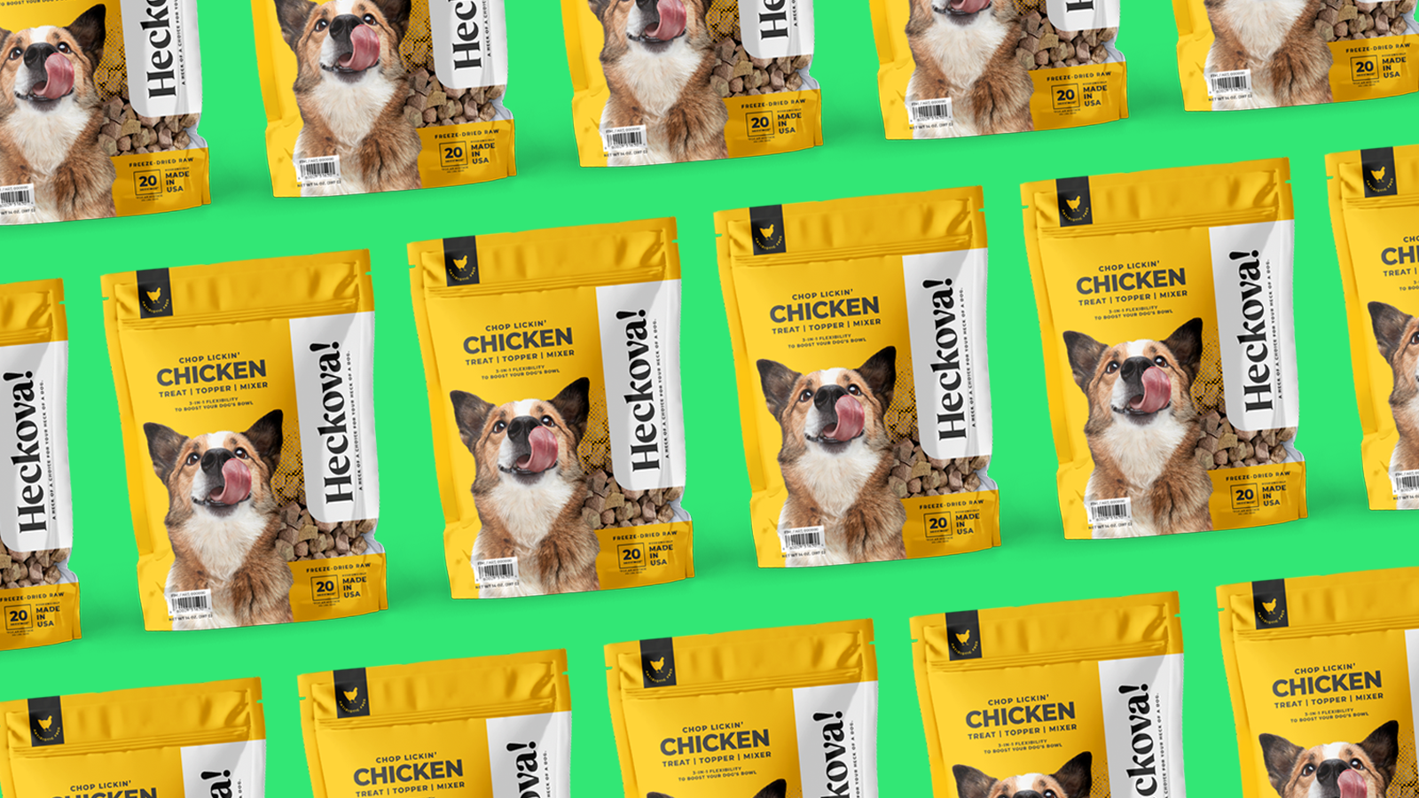 Heckova! dog treat packaging