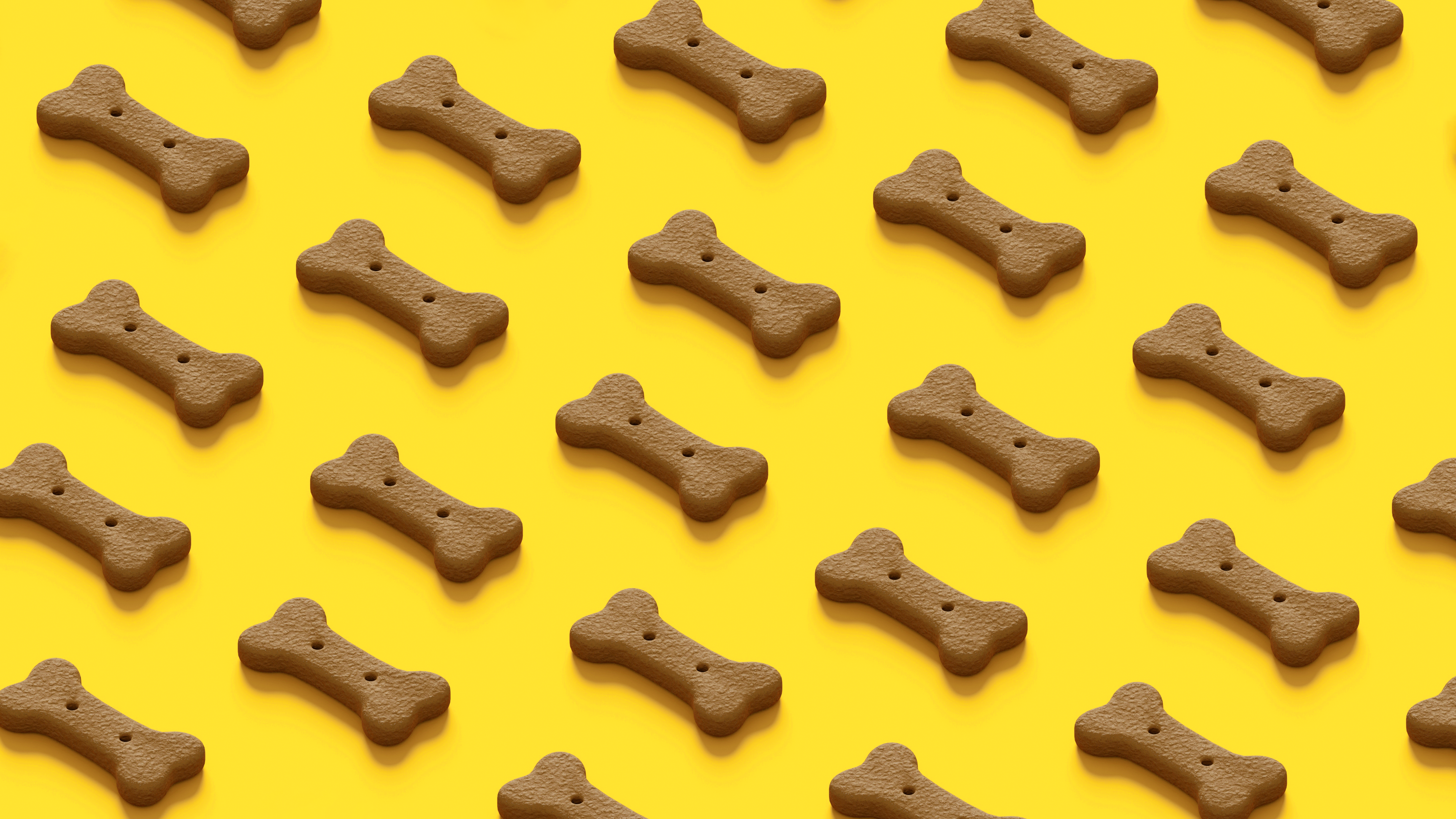 3D rendering of dog snacks filling the frame