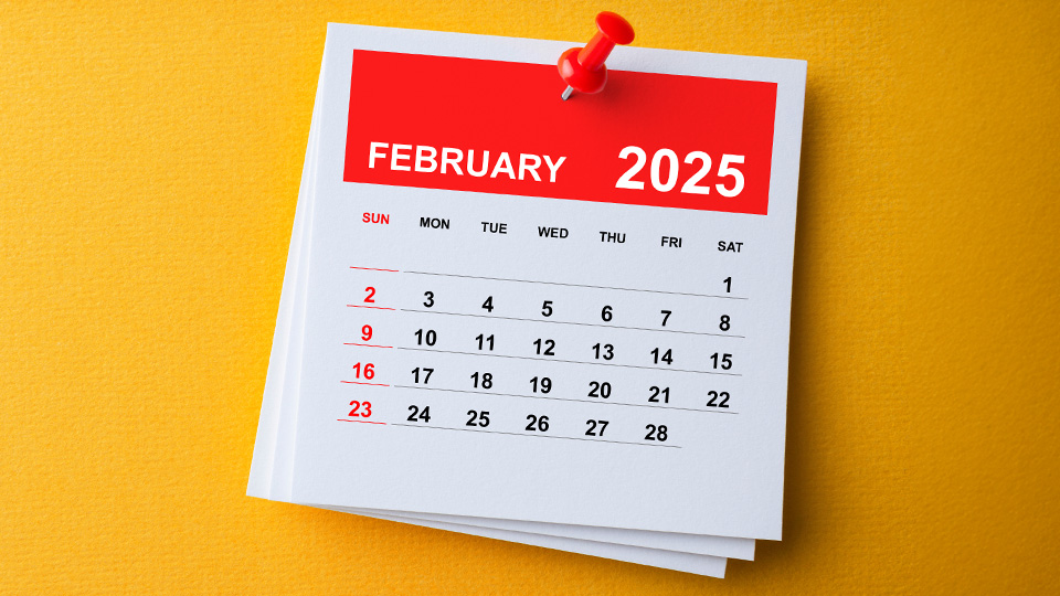 Calendario de marketing de febrero de 2025