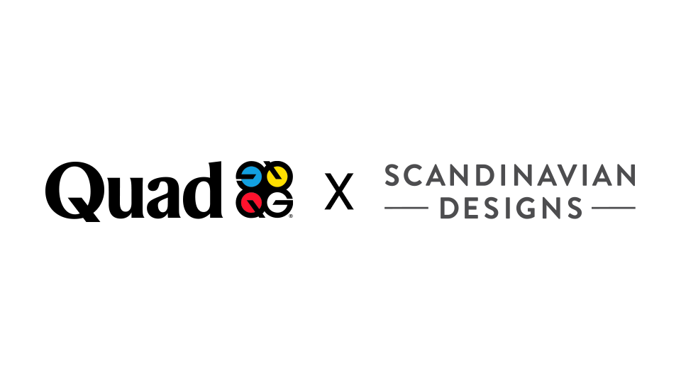 Quad and Scandinavian Designs logos in partnership
