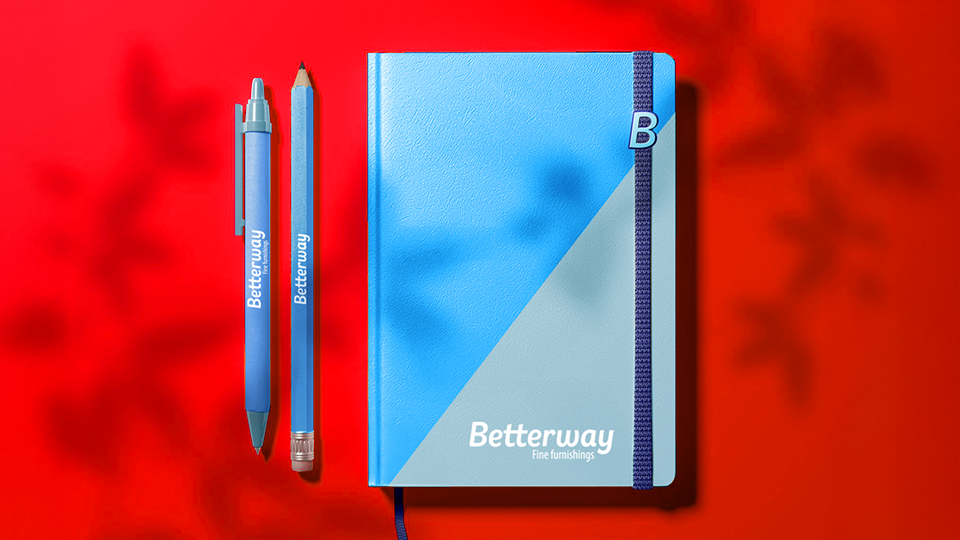 Custom branded journal and writing utensils