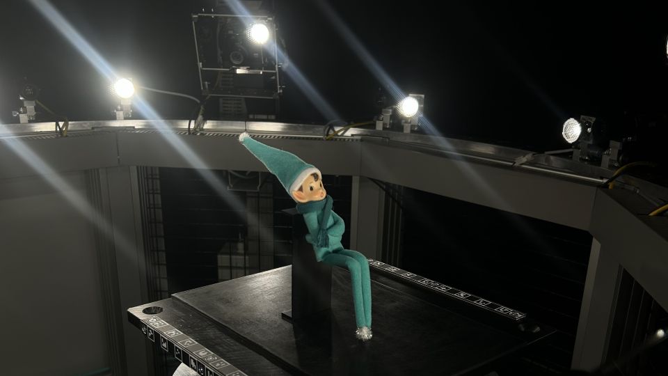 Holiday elf being 3D scanned Holiday elf being 3D scanned