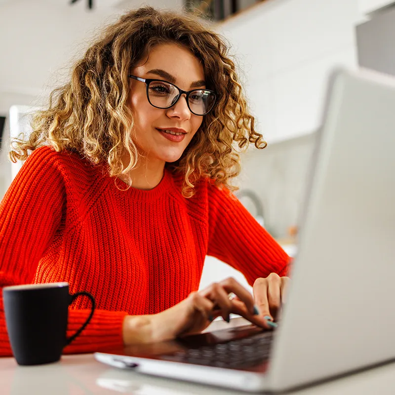 A marketer working from home