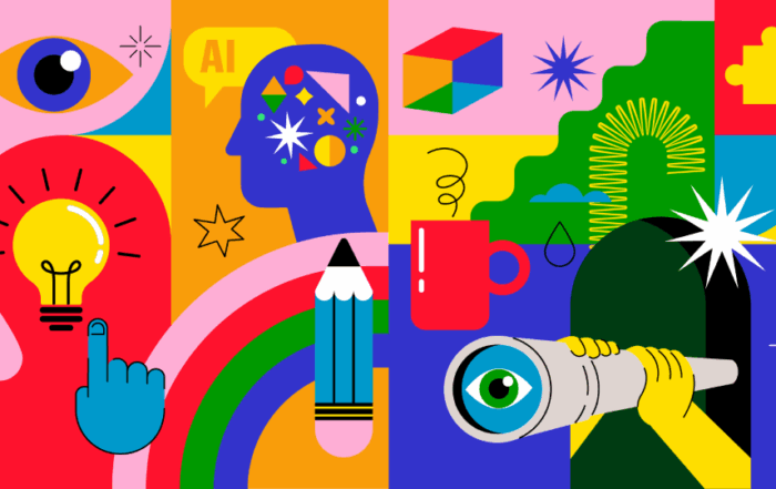 A collage of iconography showcasing 2026 predictions