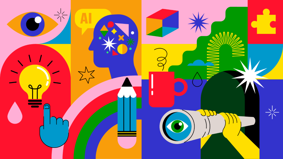 A collage of iconography showcasing 2026 predictions