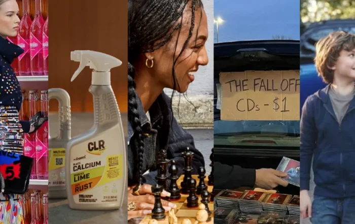 Advertisement collage showcasing trends in consumer behaviors