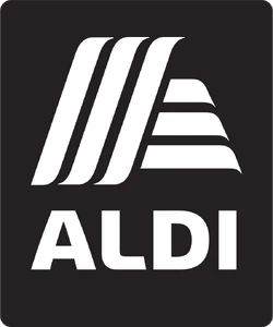 Aldi logo in black and white